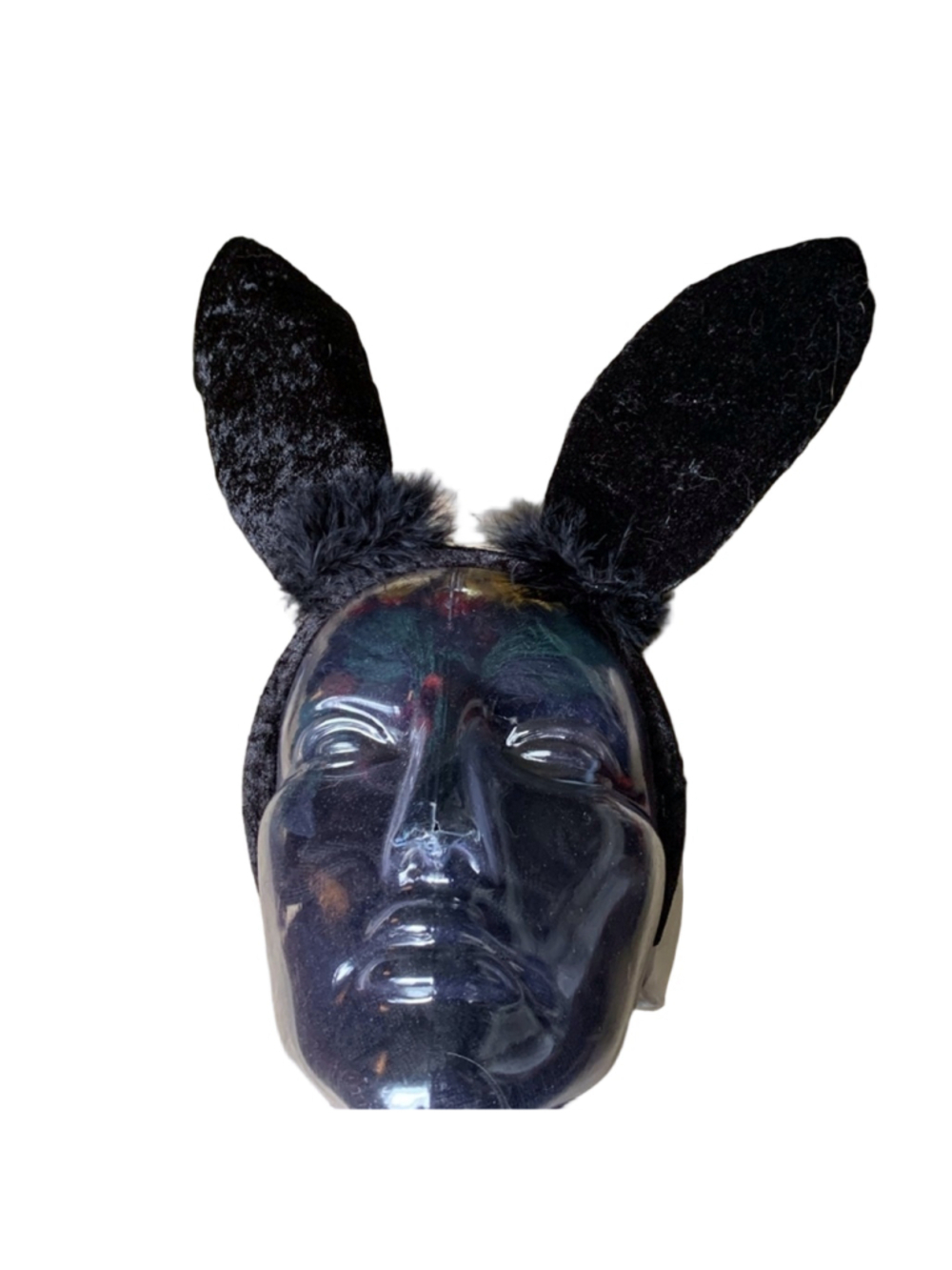 Black velvet and satin bunny ears